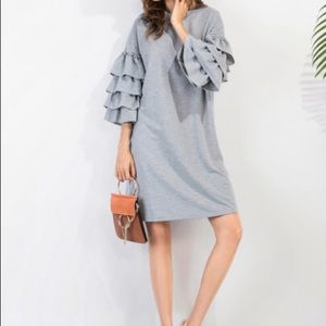 🆕Ruffle Bell Sleeve Knit T-Shirt/Tunic Dress